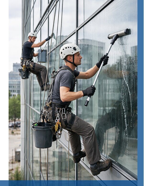 Мойка витражей альпинистами в Якутске от 729 р. под ключ|ВЫСОТНИК-Ктс