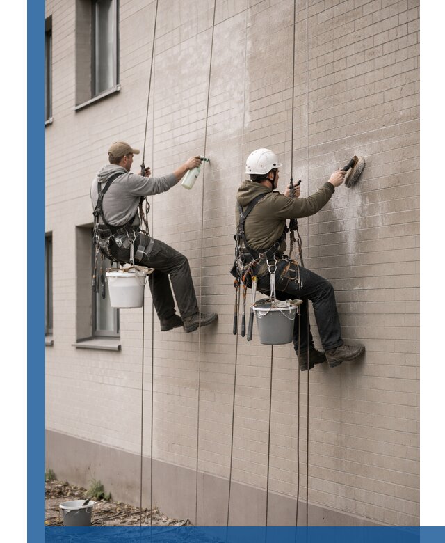Удаление высолов с фасада зданий в Якутске без повреждений и следов