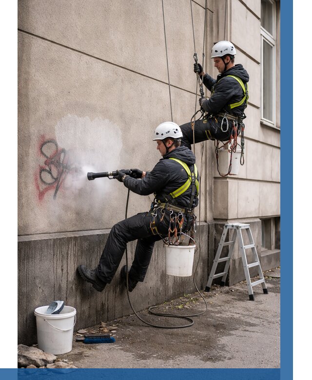 Удаление граффити с фасада в Якутске от 4687 р. | ВЫСОТНИК-Ктс