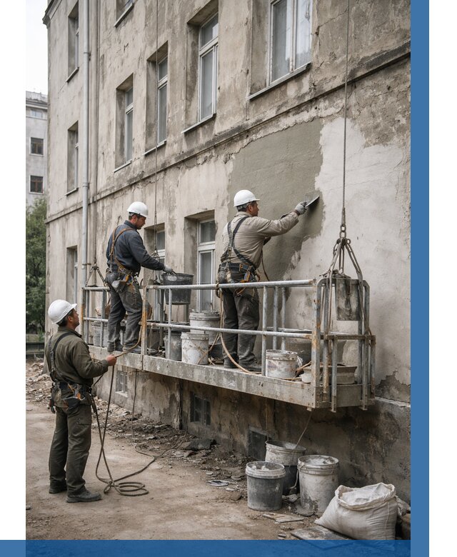 Капитальный ремонт фасада в Якутске от 4374 р. | ВЫСОТНИК-Ктс