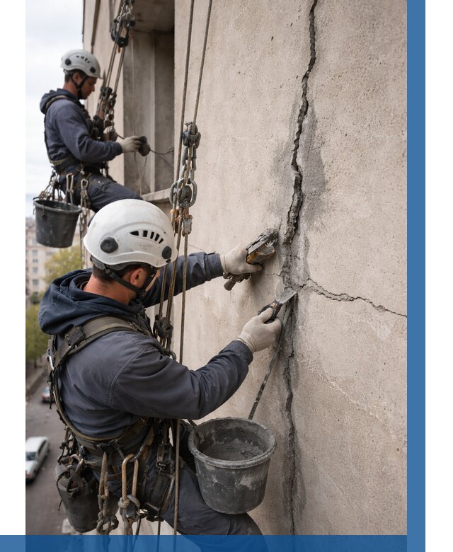 Заделка трещин на фасаде в Якутске от 937 р. | ВЫСОТНИК-Ктс