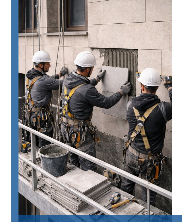 Ремонт облицовки фасада плиткой в Якутске с гарантией