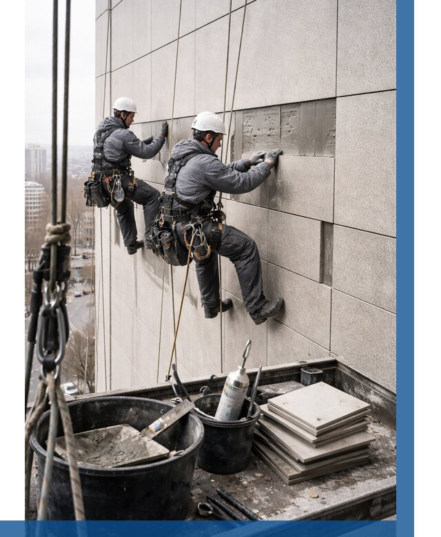 Ремонт фасада из керамогранита в Якутске от 2604 р. | ВЫСОТНИК-Ктс