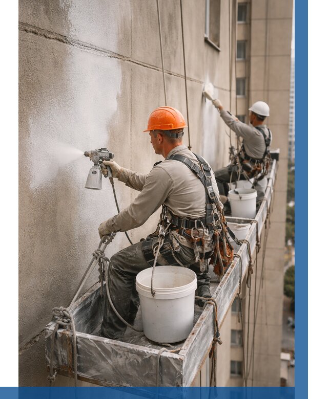 Грунтовка фасада на высоте в Якутске от 125 р. | ВЫСОТНИК-Ктс