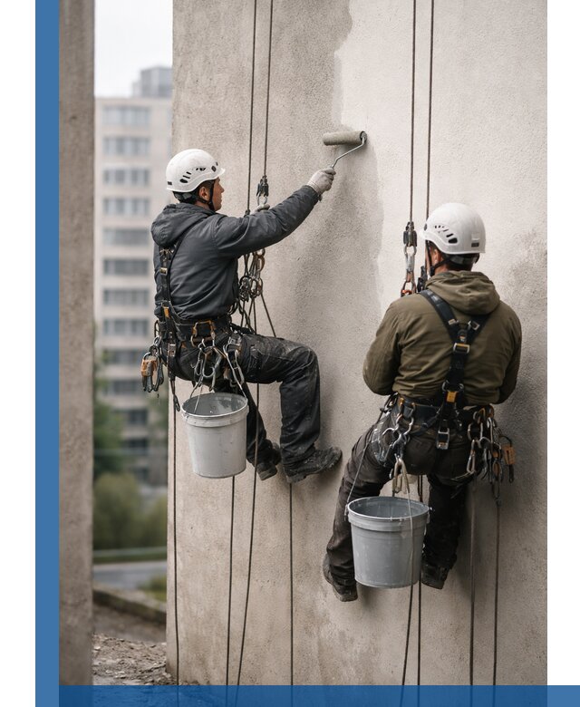 Покраска фасадов высотными альпинистами в Якутске с гарантией