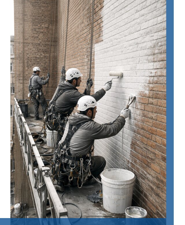 Покраска кирпичного фасада в Якутске от 365 р. | ВЫСОТНИК-Ктс