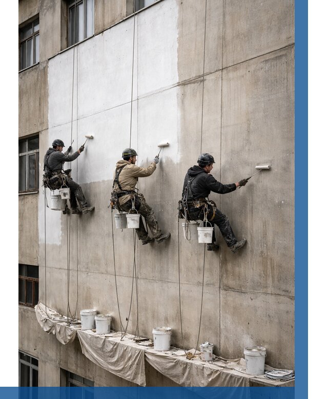 Покраска бетонного фасада в Якутске от 365 р за м2 | ВЫСОТНИК-Ктс