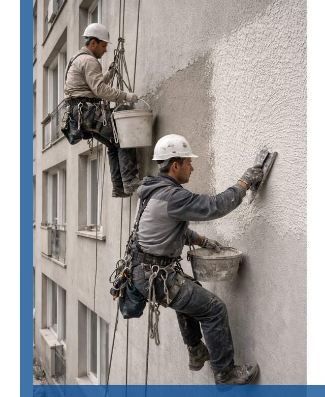 Нанесение декоративной штукатурки короед на фасад в Якутске