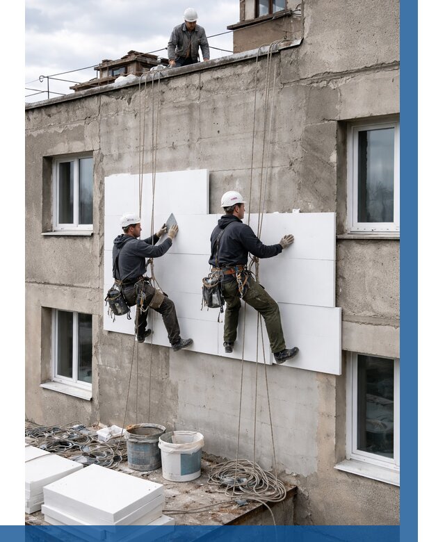 Утепление фасада пенополистиролом в Якутске от 1875 р. | ВЫСОТНИК-Ктс