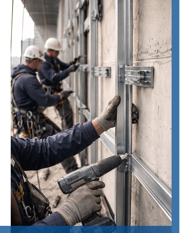 Монтаж подсистемы вентфасада в Якутске от 885 р. | ВЫСОТНИК-Ктс