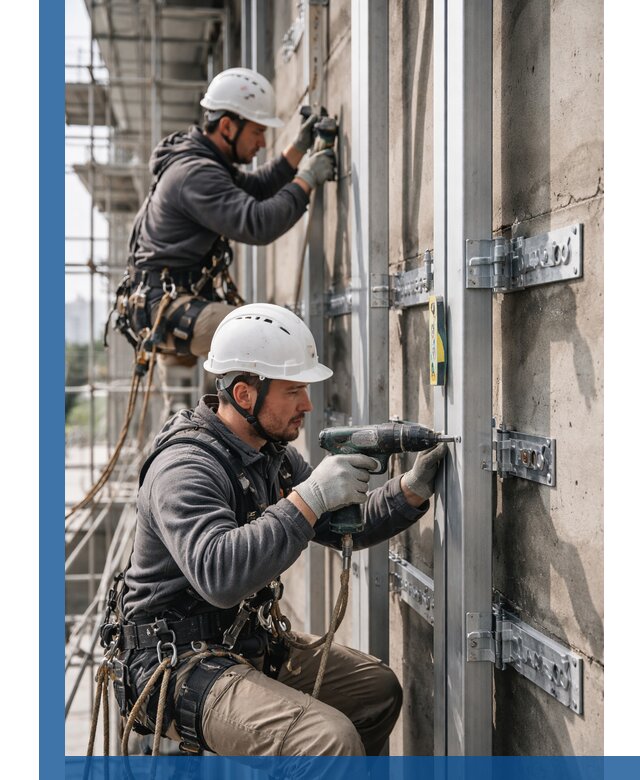 Монтаж и крепление подсистемы вентфасада в Якутске