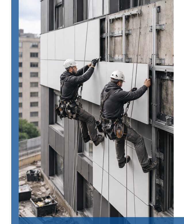 Монтаж композитных панелей фасада в Якутске под ключ