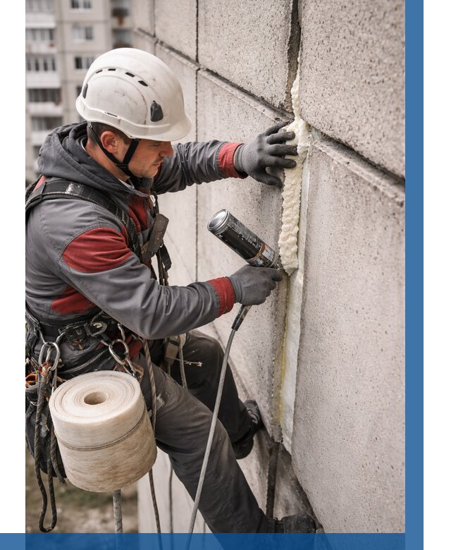 Утепление межпанельных швов в Якутске от 729 р. | ВЫСОТНИК-Ктс