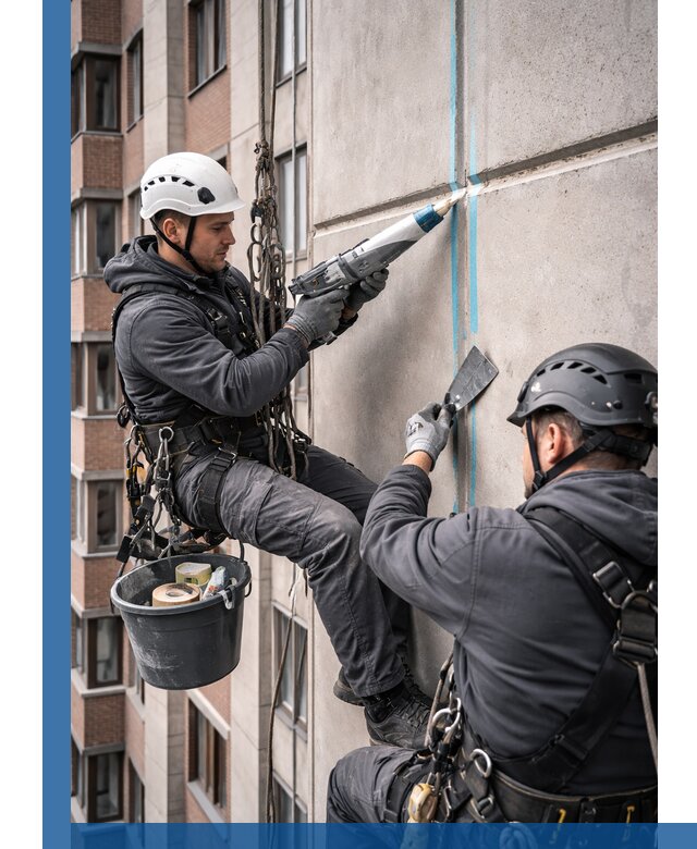 Вторичная герметизация швов фасада и кровли в Якутске