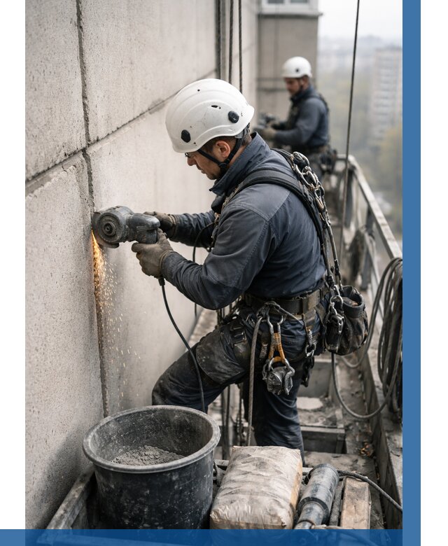 Штробление межпанельных швов в Якутске от 1250 р. | ВЫСОТНИК-Ктс