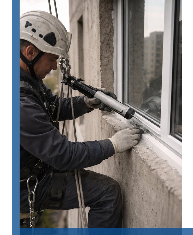 Герметизация оконных швов снаружи в Якутске профессионально