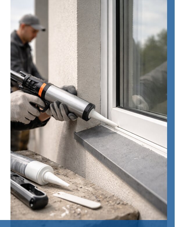 Герметизация монтажных швов окон в Якутске от 677 р. | ВЫСОТНИК-Ктс