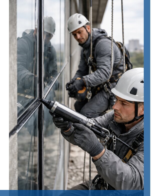 Герметизация витражных швов в Якутске от 677 р. | ВЫСОТНИК-Ктс