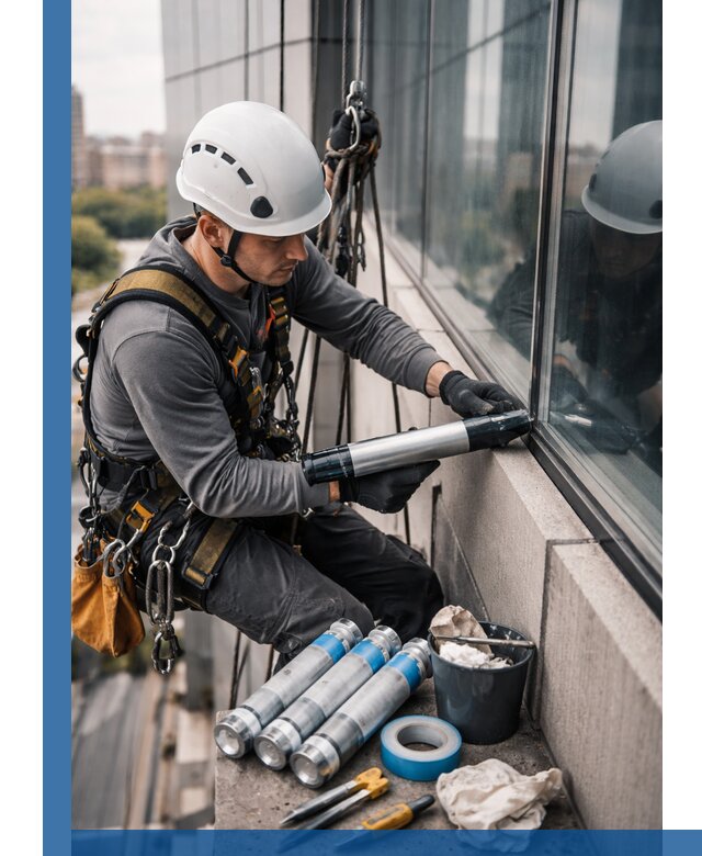 Герметизация стыков витража в Якутске для герметичных фасадов
