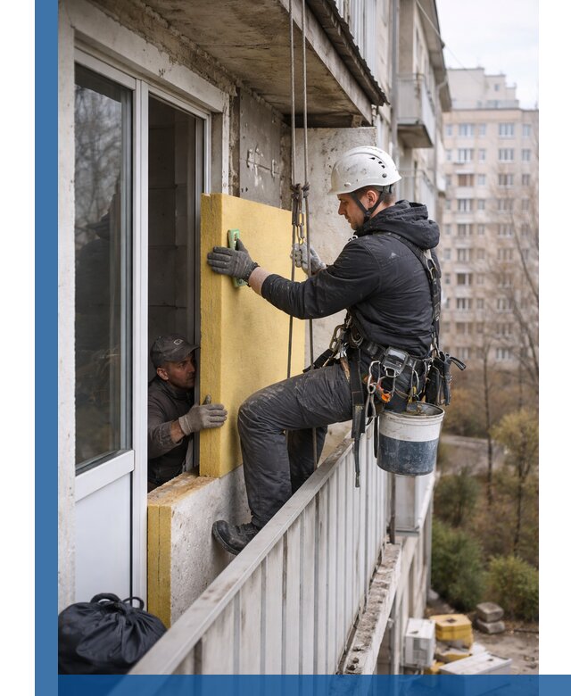 Профессиональное утепление балкона снаружи в Якутске под ключ
