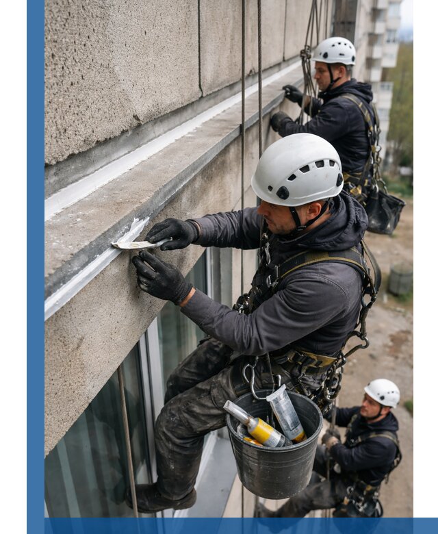 Герметизация примыкания балкона в Якутске под ключ с гарантией