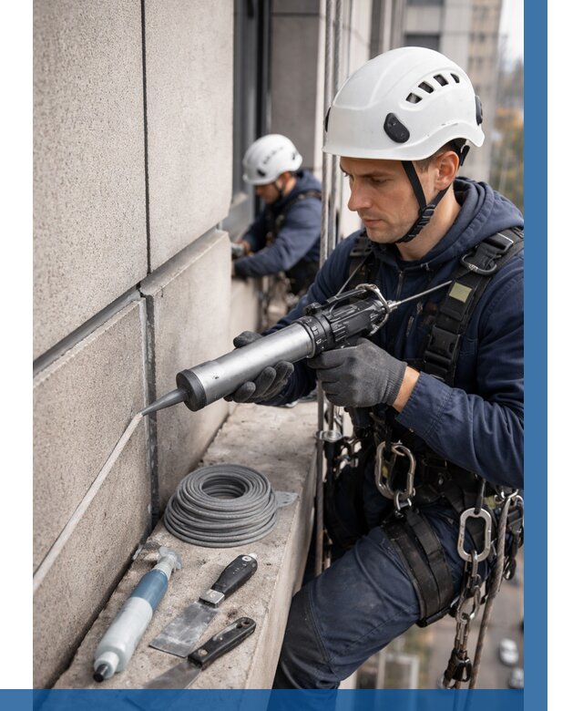 Герметизация деформационных швов фасада в Якутске от 729 | ВЫСОТНИК-Ктс