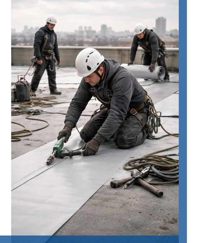 Ремонт мембранной кровли в Якутске от 1875 р./м2 | ВЫСОТНИК-Ктс