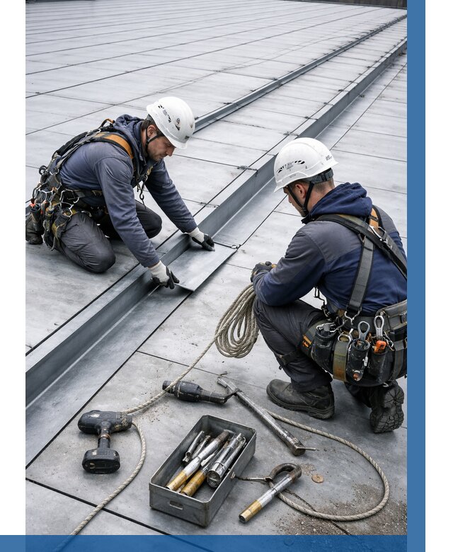 Ремонт фальцевой кровли в Якутске от 729 р. | ВЫСОТНИК-Ктс