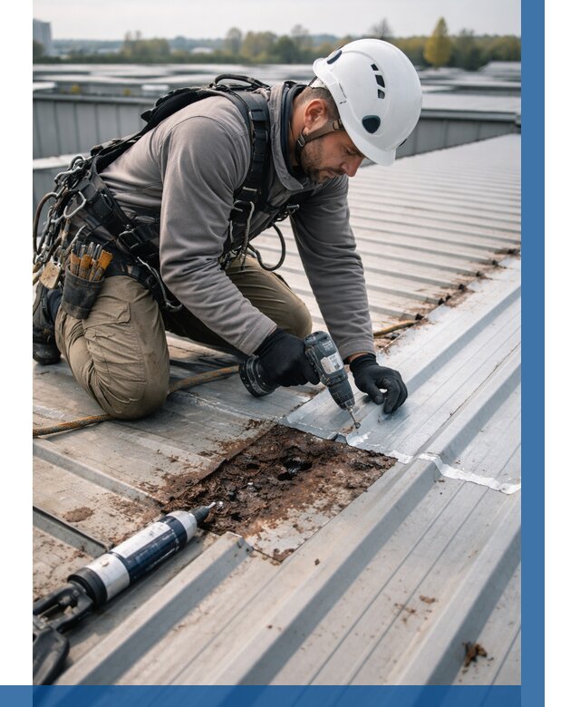 Ремонт профнастила на кровле в Якутске от 729 р. | ВЫСОТНИК-Ктс