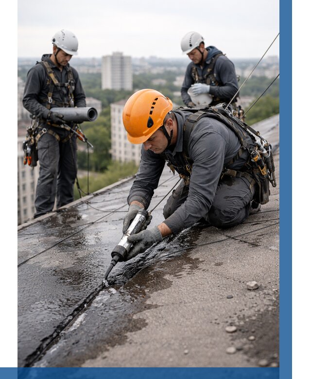 Устранение протечек кровли в Якутске от 12498 р. | ВЫСОТНИК-Ктс