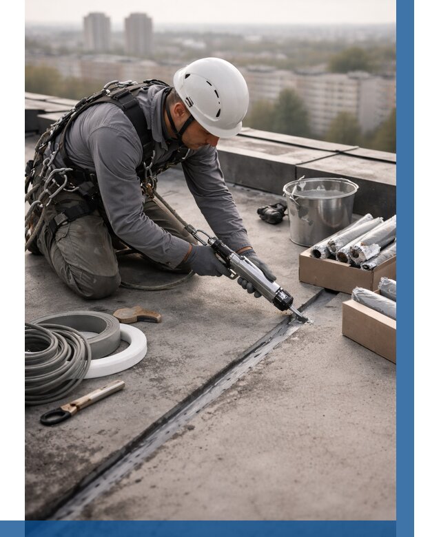 Герметизация швов кровли в Якутске от 469 р./м2 | ВЫСОТНИК-Ктс