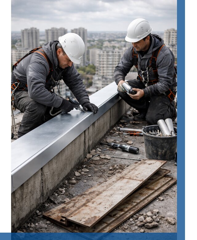 Замена парапетных крышек под ключ в Якутске от 1250 р. | ВЫСОТНИК-Ктс