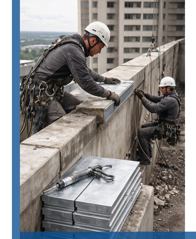Замена парапетных крышек и установка новых в Якутске