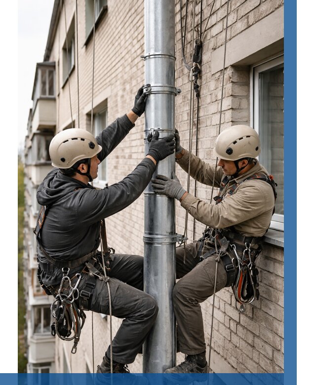 Замена водосточных труб в Якутске от 6770 р. | ВЫСОТНИК-Ктс