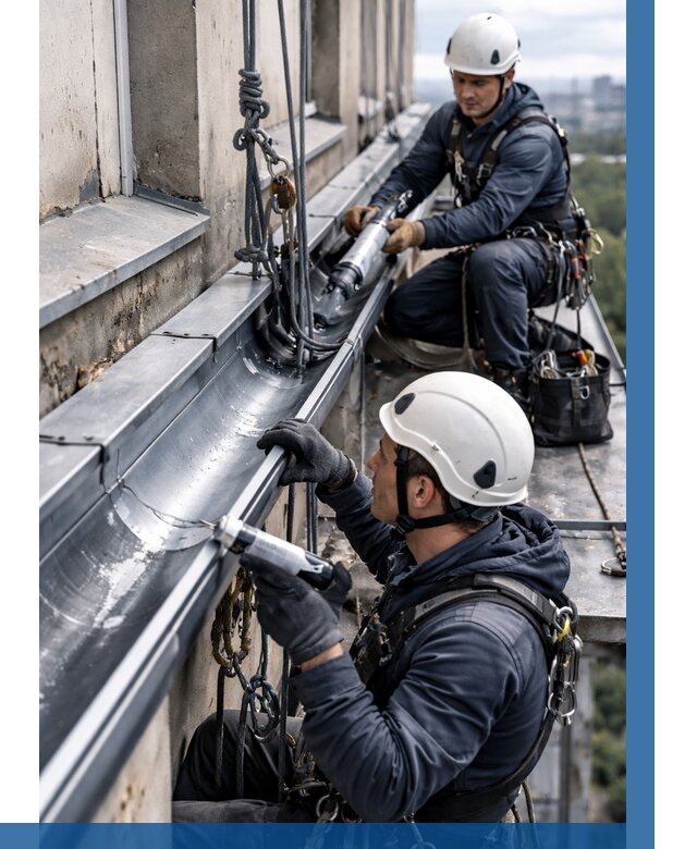 Ремонт водосточных желобов в Якутске от 6770 р. | ВЫСОТНИК-Ктс