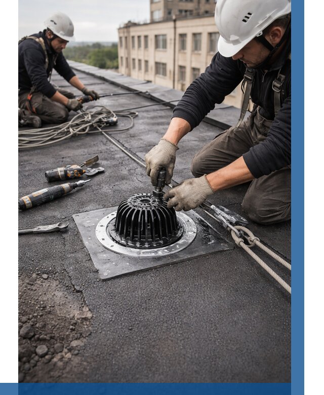 Установка водосточных воронок в Якутске цена от 3645 р. | ВЫСОТНИК-Ктс