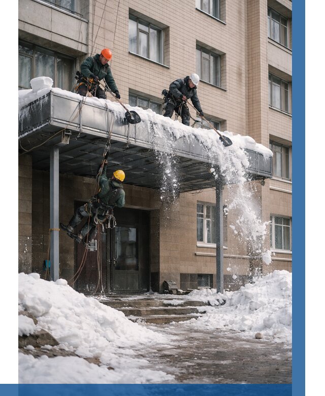 Очистка козырьков от снега в Якутске от 3645 р. | ВЫСОТНИК-Ктс