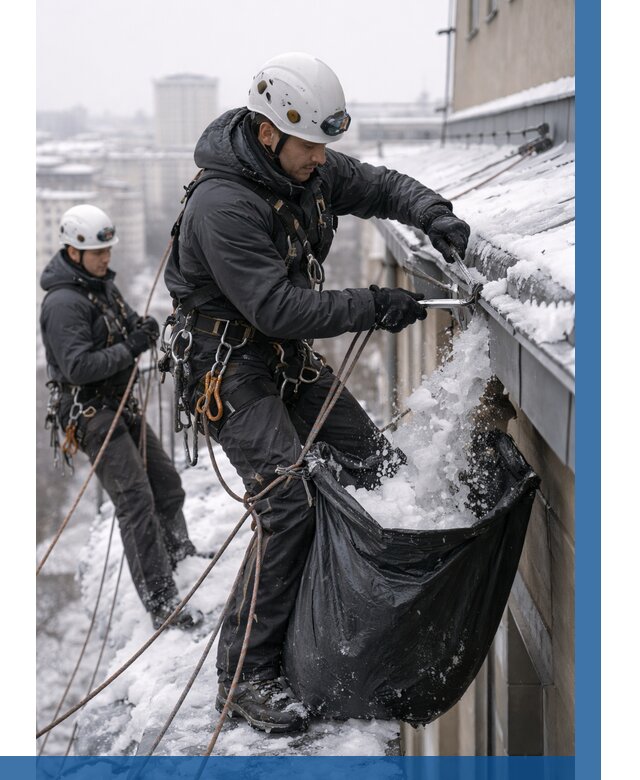 Аварийная очистка крыши в Якутске под ключ от 312 р. | ВЫСОТНИК-Ктс