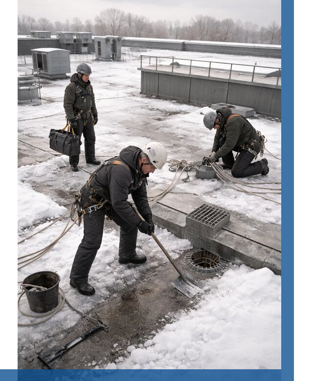 Абонентское обслуживание кровли зимой в Якутске от 8332 р. | ВЫСОТНИК-Ктс