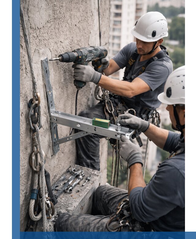 Установка кронштейнов кондиционера и крепежа в Якутске