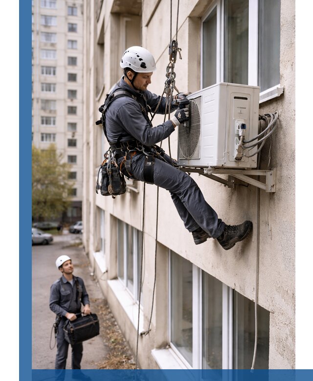 Демонтаж внешнего блока кондиционера в Якутске профессионально