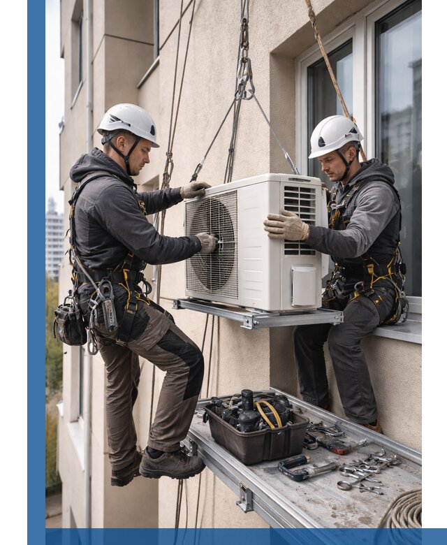 Перенос внешнего блока кондиционера в Якутске с монтажом и крепежом