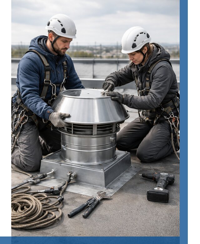 Установка дефлекторов на кровле в Якутске от 4687 р. | ВЫСОТНИК-Ктс