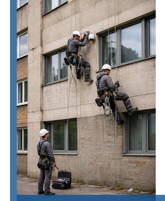 Монтаж фасадных камер видеонаблюдения в Якутске под ключ