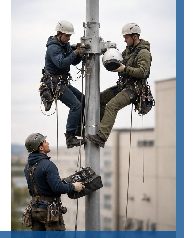 Установка видеокамер на мачте в Якутске от 8853 р. | ВЫСОТНИК-Ктс