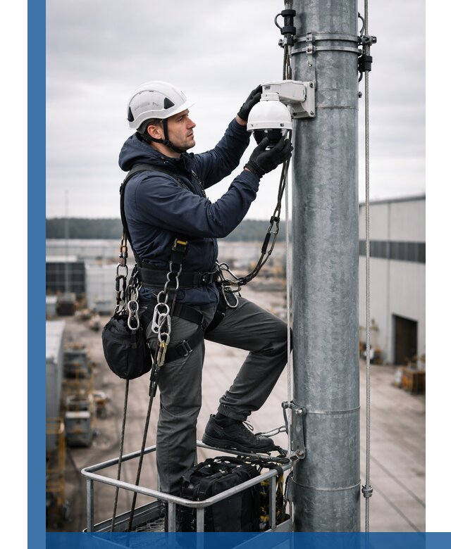 Профессиональная установка видеокамер на мачте в Якутске
