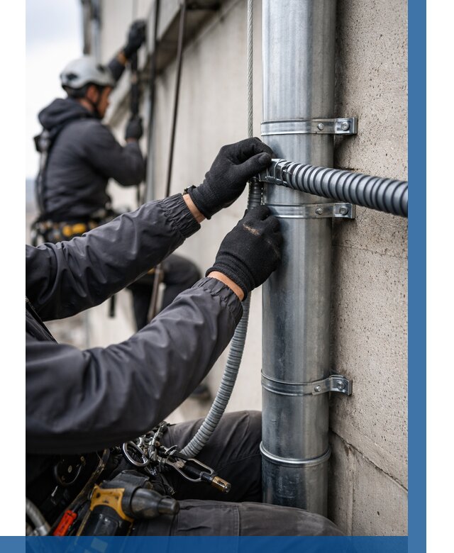 Монтаж гофры для кабеля в Якутске от 312 р. | ВЫСОТНИК-Ктс