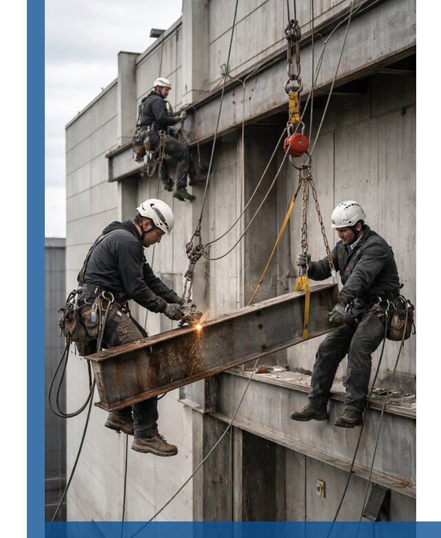 Демонтаж металлоконструкций на высоте в Якутске под ключ