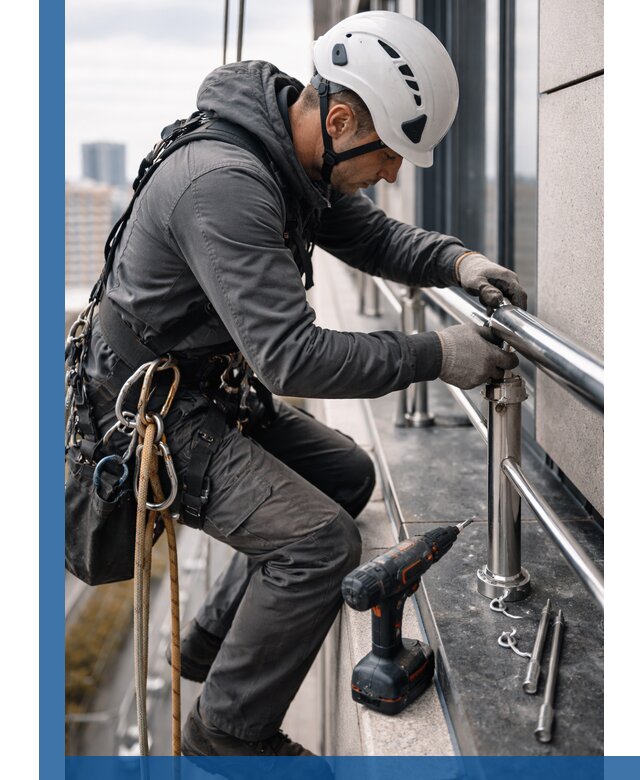 Монтаж ограждений на высоте в Якутске для зданий и конструкций