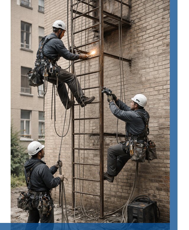 Ремонт пожарной лестницы в Якутске от 7811 р. | ВЫСОТНИК-Ктс